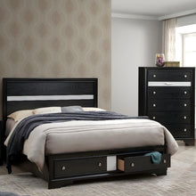 Load image into Gallery viewer, Madrid - Queen Bed With Storage Drawers And Nickel Handles - Black