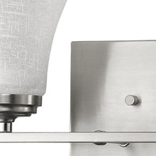 Load image into Gallery viewer, Two Light Wall Light With Tapered Glass Shade - Silver
