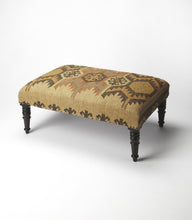 Load image into Gallery viewer, Linen Footstool Ottoman - Brown