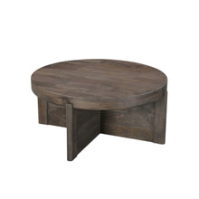 Load image into Gallery viewer, Solid Wood Round Cross Legs Coffee Table - Brown