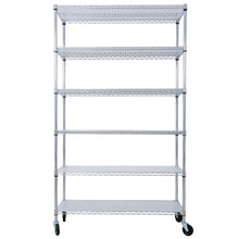 Load image into Gallery viewer, 6 Tier 6000Lbs Capacity Nsf Metal Shelf Wire Shelving Unit, Heavy Duty Adjustable Storage Rack With Wheels & Shelf Liners For Commercial Grade Utility Steel Storage Rack