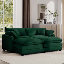 Load image into Gallery viewer, Modern Oversized Modular Cushion Sofa With Ottoman, Low Back, Deep Seating Sofa Set