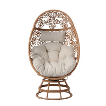 Load image into Gallery viewer, Lenola - Outdoor Patio Wicker Swivel Egg Chair - Brown / Beige