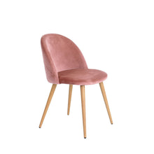 Load image into Gallery viewer, Velvet Metal Dining Side Chairs (Set of 2) - Rose / Oak