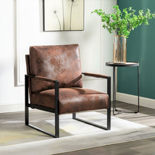 Load image into Gallery viewer, Accent Chair With Durable Square Frame, Armchair For Living Room - Brown