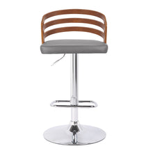 Load image into Gallery viewer, 44" Swivel Low Back Adjustable Height Bar Chair - Gray / Silver