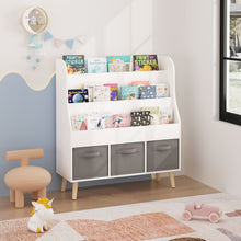 Load image into Gallery viewer, Bookshelf With 3 Bins, Storage Shelf For Toys And Books