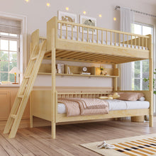 Load image into Gallery viewer, Bunk Bed With 3 Storage Shelves, Adjustable Ladder Left Or Right