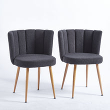 Load image into Gallery viewer, Modern Dining Chair (Set of 2) With Iron Tube Wood Color Legs, Shorthair Cushions And Comfortable Backrest, Suitable For Dining Room, Living Room, Cafe, Simple Structure
