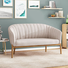 Load image into Gallery viewer, Mid Century Modern Loveseat With Channel Stitched Backrest