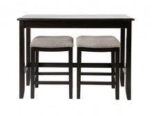 Load image into Gallery viewer, Brown UpholsteRed / Solid Wood Backless Bar Chair - Light Gray / Dark