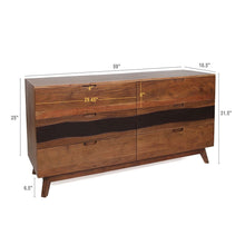 Load image into Gallery viewer, Sierra 6 Drawer Sideboard, Wood Credenza / Cabinets / Chests / Nightstands - Natural Wood / Brown