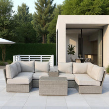 Load image into Gallery viewer, Stylish Modular Wicker Patio Seating Group