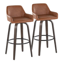 Load image into Gallery viewer, Daniella - Contemporary Fixed Height, Barstool With Swivel With Round Footrest (Set of 2)