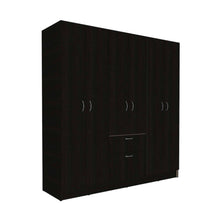 Load image into Gallery viewer, Tall Six Door Closet Wardrobe Center - Black / White