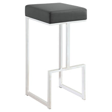 Load image into Gallery viewer, Upholstered Bar Stool With High-Shine Legs