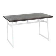 Load image into Gallery viewer, Geo - Industrial Dining Table - Vintage White / Espresso