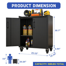 Load image into Gallery viewer, Heavy Duty Metal Garage Storage Cabinet With Wheels Sturdy Tool Organizer