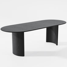 Load image into Gallery viewer, 79" Solid Wood Double Pedestal Base Oval Dining Table - Black