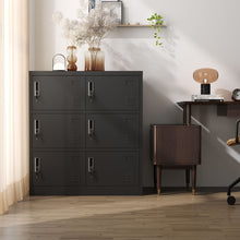 Load image into Gallery viewer, 6 Door Employee Storage Locker, Lockers For Office, Gym, School, And Home With Card Slot - Black
