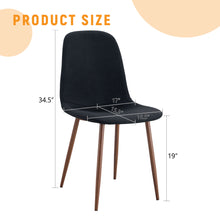 Load image into Gallery viewer, Luxury Simple Chair (Set of 4) Linen Cotton High Resilience Dining Chair With Metal Color Leg - Black / Walnut