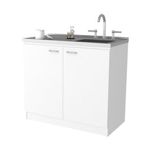 Load image into Gallery viewer, Stainless Steel Accent Cabinet With Two Shelves - White