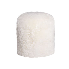 Load image into Gallery viewer, Short Hair Sheepskin Stump Pouf - White