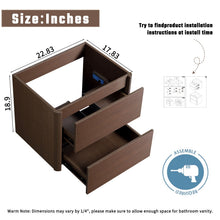 Load image into Gallery viewer, Wall Mounted Bathroom Vanity With Soft Close Drawer - Black Brown