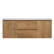Load image into Gallery viewer, Double Sink Bathroom Vanity, Cabinet & Soft Close Doors, Divided Drawers, Wall Mounted Storage - Wood