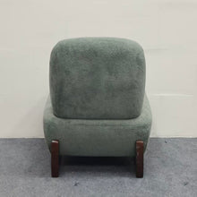 Load image into Gallery viewer, Curved Base Lazy Lounge Accent Chair - Blue / Brown