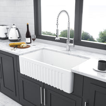 Load image into Gallery viewer, Elegant Farmhouse Apron Front Ceramic Single Bowl, Kitchen Basin