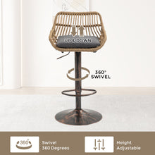 Load image into Gallery viewer, Modern Swivel Bar Stools Adjustable Counter Chairs With Footrest (Set of 2)