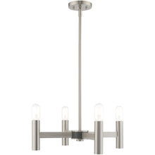 Load image into Gallery viewer, 19" Four Light Dimmable Chandelier With Shades - Nickel