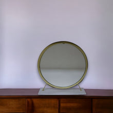 Load image into Gallery viewer, 19" Round Framed Metal Freestanding Mirror - Brass