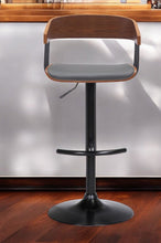 Load image into Gallery viewer, Faux Leather With Metal Swivel Adjustable Height Bar Chair - Gray, Light Brown And Black