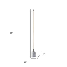 Load image into Gallery viewer, Minimalist Ambient Glow Led Floor Lamp With Dimmer In Brushed Steel And White Marble - Silver