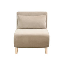 Load image into Gallery viewer, Plush Upholstered Convertible Chair And Toss Pillow - Beige And Natural