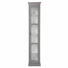 Load image into Gallery viewer, Cornice Molding Curio With Glass Door - Gray
