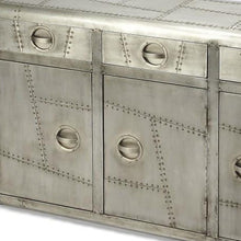 Load image into Gallery viewer, Steel Console Accent Cabinet With Three Drawers - Silver