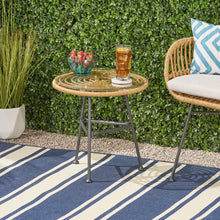 Load image into Gallery viewer, Petrichor - Outdoor Side Table With Tempered Glass And Steel Frame