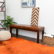 Load image into Gallery viewer, Austin - Bench With Lines - Antique Brown / Brown / Rustic / Tan