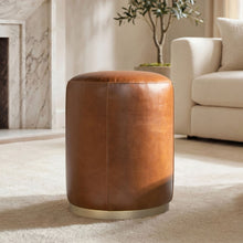 Load image into Gallery viewer, Nico - Round Ottoman Stool - Brown