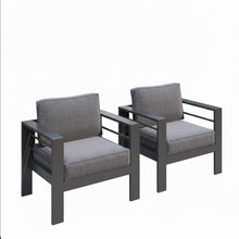 Load image into Gallery viewer, Patio Armchairs With Thick Cushions, All Weather (Set of 2) - Gray / Gray