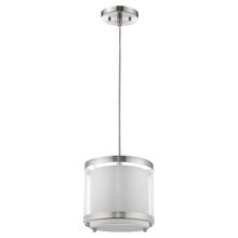 Load image into Gallery viewer, Hanging Light With Fabric Shade - White / Silver