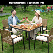 Load image into Gallery viewer, 5 Piece Patio Dining Table Set, Acacia Wood Table Top With Umbrella Hole