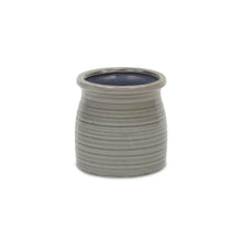 Load image into Gallery viewer, Striped Round Pot Planter (487473) - Gray