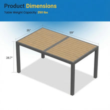 Load image into Gallery viewer, Rectangle Outdoor Patio Table With Slatted Top - Gray
