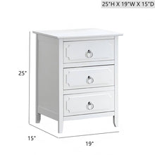 Load image into Gallery viewer, Daniel - 3 Drawer Nightstand - White