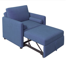 Load image into Gallery viewer, 3 In 1 Convertible Sleeper Chair With Adjustable Backrest, Lounger Chair Turns Into Bed