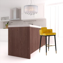 Load image into Gallery viewer, Velvet And Steel Low Back Bar Height Bar Chair - Yellow And Black